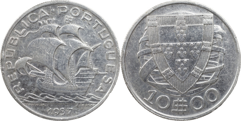 Portugal
Portuguese Republic (1910-Present)
10 escudos 1937
AG: 43.04 12.48 g
Go...