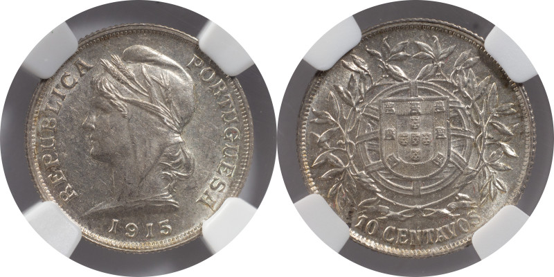 Certified Coins
Portugal
Portuguese Republic 10 centavos 1915
NGC MS 61