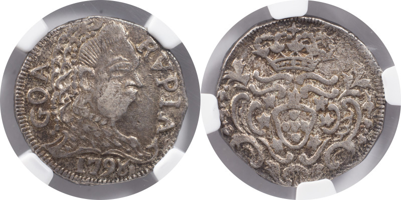 Certified Coins
Portuguese India
D. Maria I Rupia ( 600 réis ) Goa 1798
NGC AU 5...