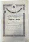 Portugal
Company of Comércio de Moçambique 1918. Title of 5 stocks. With beautiful signatures and stamped.
