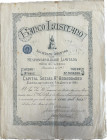 Portugal - Banco Lusitano Sociedade Anonyma R.L. 1895. 
Title of 1 stock. Signed and stamped. XF. Small missing paper in the last.