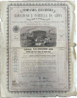 Portugal - Comanhia Estanífera Ramalhoso e Portela da Gaiva 1869. Title of one stock. Signed and stamped. About Fine, Small damages on the paper.