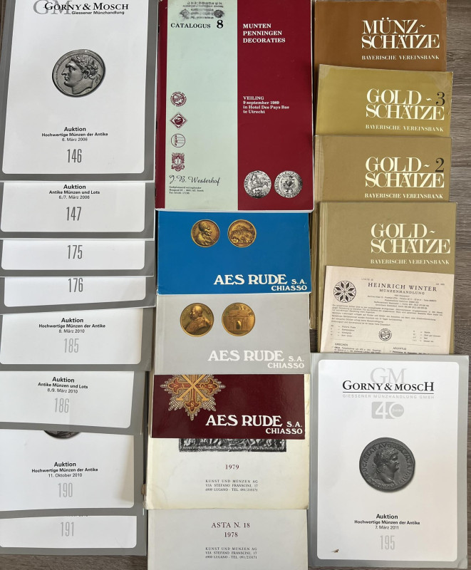 Lotto di 19 cataloghi di aste numismatiche. Gorny & Moschs - Aes Rude - Bayerisc...