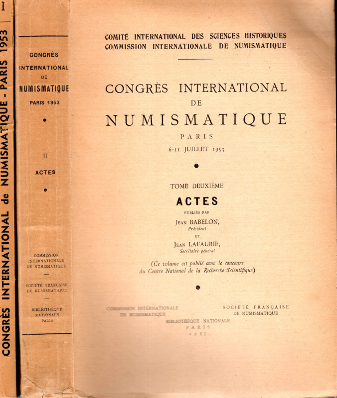 AA.-VV. - Congres International de Numismatique. Paris, 6-11 - Juillet, 1953. 2 ...