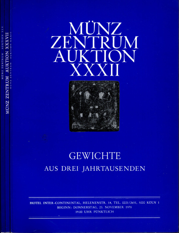 MUNZ ZENTRUM Auktion XXXII-XXXVII-XLV -XLIX. 1978-1983. 4 parti completo. Gewich...