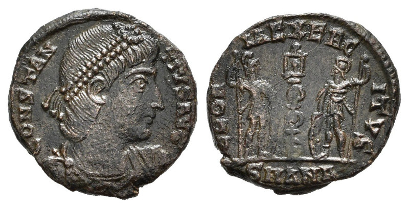 COSTANZO II (337-361). Antiochia. Nummus. 330-335. AE (1,52 g). D/ CONSTANTIVS A...