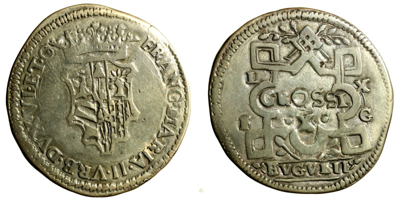 GUBBIO. Francesco Maria II Della Rovere (1574-1624) 10 grossi. Stemma coronato R...