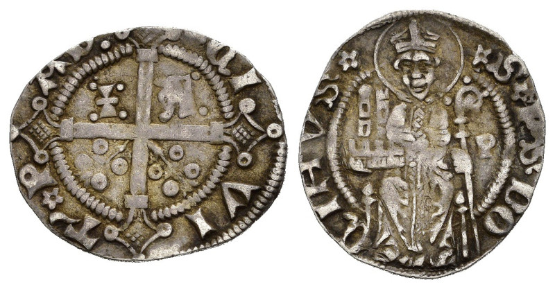 PADOVA. Jacopo II da Carrara (1345-1350). Carrarino. Ag (1,00 g). D/ Croce con I...