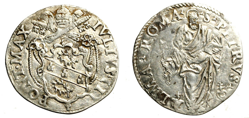 ROMA. Giulio III (1550-1555) Giulio. Stemma R/ S. Pietro stante; in basso a sn. ...