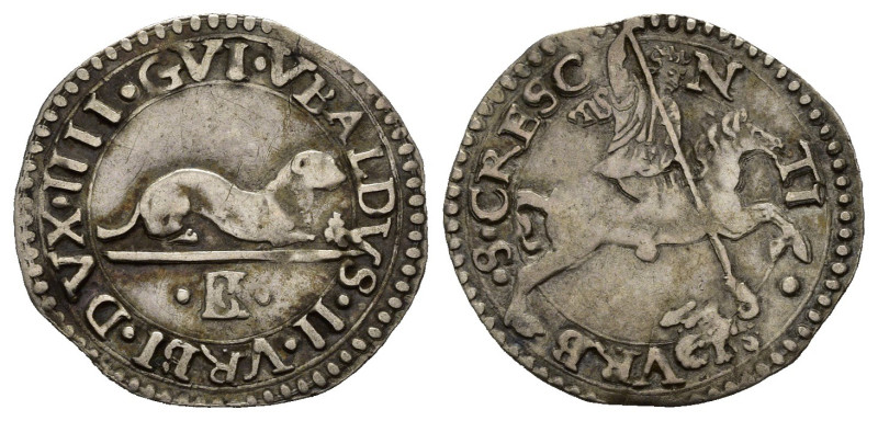 URBINO. Guidobaldo II Della Rovere (1538-1574). Armellino o Volpetta. Ag (1,02 g...