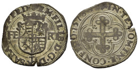 Savoia. Emanuele Filiberto (1538-1580). Torino. Bianco o 4 soldi 1576? T. Mi (4,67 g). D/ scudo inquartato, ai lati FERT. R/ Croce mauriziana. Cudazzo...