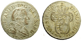 TORINO. Vittorio Amedeo III (1773-1798) 20 soldi 1795. Busto a ds. R/ Stemma coronato. MIR 990b; Mont. 372 MI (g. 4,56) SPL