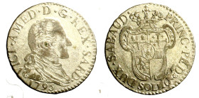 TORINO. Vittorio Amedeo III (1773-1798) 10 soldi 1795. Busto a ds. R/ Stemma coronato. MIR 992b; Mont. 377 MI (g. 2,78) SPL