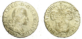 TORINO. Vittorio Amedeo III (1773-1798) 10 soldi 1795. Busto a ds. R/ Stemma coronato. MIR 992b; Mont. 377 MI (g. 2,60) SPL