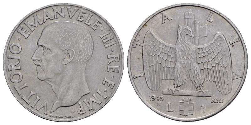 Regno d'Italia. Vittorio Emanuele III (1900-1943). 1 lira 1943 "Impero". Gig. 15...