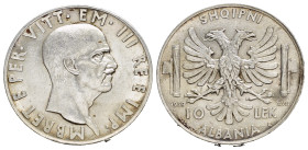 Regno d'Italia. Vittorio Emanuele III (1900-1943). ALBANIA. 10 lek 1939 XVII. Ag. Gig. 1. qFDC