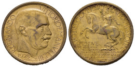 Regno d'Italia. Vittorio Emanuele III (1900-1943). Esposizione di Milano 1928. Buono da 2 lire. Cu dorato. Gigante 1. qSPL