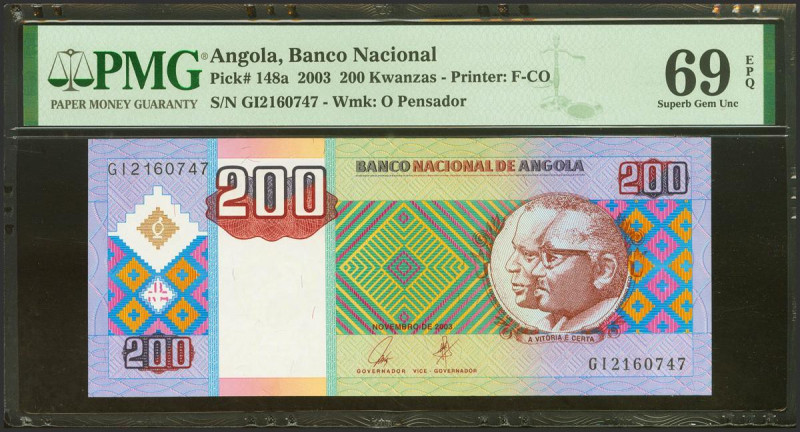 ANGOLA. 200 Kwanzas. 2003. (Pick: 148a). PMG69EPQ.