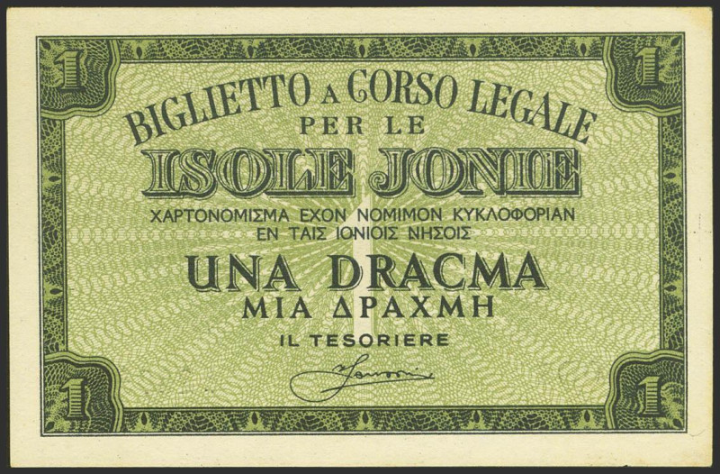 GREECE. Isole Jonie. 1 Drachma. 1941. (Pick: M11). Less uncirculated.