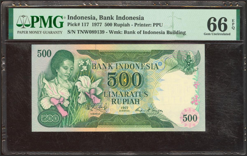 INDONESIA. 500 Rupiah. 1977. (Pick: 117). PMG66EPQ.