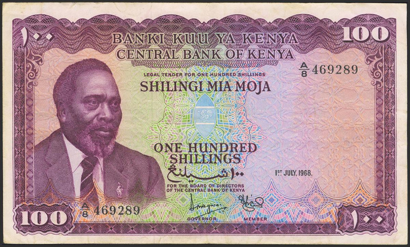 KENYA. 100 Shillings. 1 July 1968. (Pick: 5b). Very Fine.