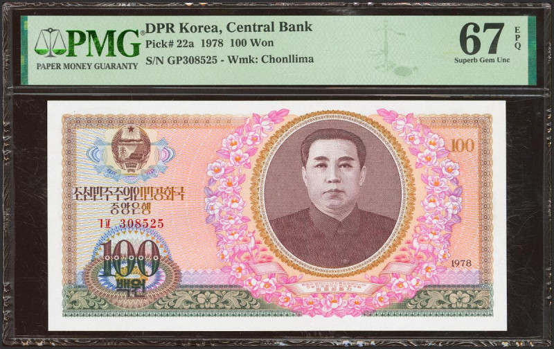 KOREA. 100 Won. 1978. (Pick: 22a). PMG67EPQ.