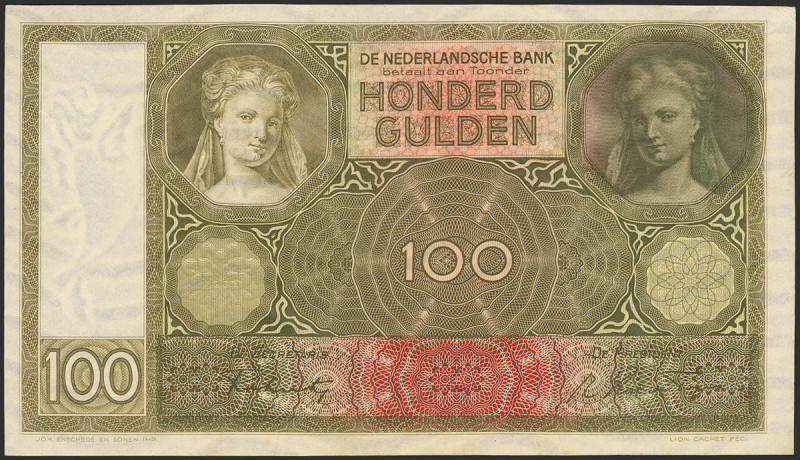 NETHERLANDS. 100 Gulden. 6 October 1942. (Pick: 51c). Less than Uncirculated.