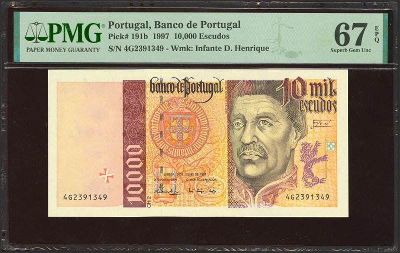 PORTUGAL. 10000 Escudos. 1997. (Pick: 191b). PMG67EPQ.