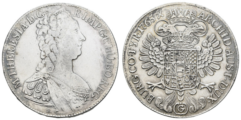 Münzen des Römisch Deutschen Reiches
 Taler, 1765, Maria Theresia, Günzburg, He...