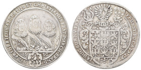 Deutschland bis 1800 Brandenburg-Ansbach Markgrafschaft
 Taler, 1630, Friedrich II., Albrecht und Christian. Dav. 6238, Rand und Felder bearbeitet, s...