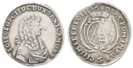 Deutschland bis 1800 Sachsen Albertinische Linie Kurfürstentum
 1/6 Taler, 1680, Johann Georg II., Kohl 246, gereinigt, ss.