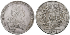 Deutschland bis 1800 Sachsen Albertinische Linie Kurfürstentum
 Taler, 1766, Friedrich August III., EDC - Dresden, Kahnt 1072, Dav. 2682, vz.