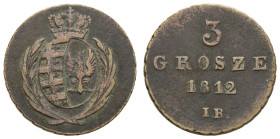 Deutschland 1800-1871 Sachsen
 3 Groszy, 1812, Friedrich August I., Warschau, für Polen, AKS 199, s-ss