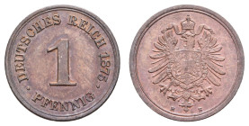 Kleinmünzen 1871-1922
 1 Pfennig, 1875, B, vz-st. J. 1