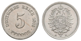 Kleinmünzen 1871-1922
 5 Pfennig, 1875, H, f. st. J. 3