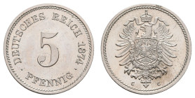 Kleinmünzen 1871-1922
 5 Pfennig, 1874, C, st. J. 3