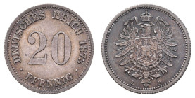 Kleinmünzen 1871-1922
 20 Pfennig, 1873, B, vz-st. J. 5