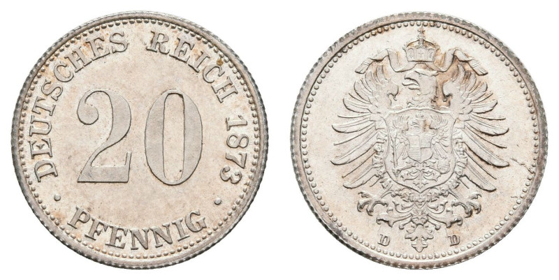 Kleinmünzen 1871-1922
 20 Pfennig, 1873, D, vz-st. J. 5