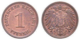 Kleinmünzen 1871-1922
 1 Pfennig, 1891, D, st. J. 10