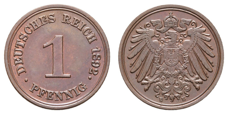 Kleinmünzen 1871-1922
 1 Pfennig, 1892, E, st. J. 10