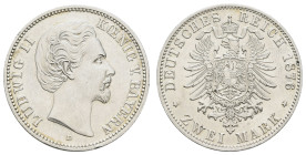 Silbermünzen des Kaiserreichs Bayern
 2 Mark, 1876, Ludwig II., wz. Rf., vz. J. 41