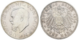 Silbermünzen des Kaiserreichs Bayern
 5 Mark, 1914, Ludwig III., Rf., gereinigt, f. vz, J. 53.