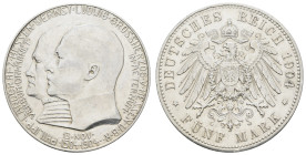 Silbermünzen des Kaiserreichs Hessen
 5 Mark, 1904, Ernst Ludwig, 400. Geburtstag Philipps des Großmütigen, Kr., gereinigt, f. vz, J. 75.