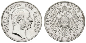 Silbermünzen des Kaiserreichs Sachsen
 2 Mark, 1904, Georg, auf seinen Tod, leicht berieben vz-st. J. 132.