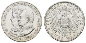 Silbermünzen des Kaiserreichs Sachsen
 2 Mark, 1909, Friedrich August III., Universität Leipzig, wz. Kr., vz-st, J. 138