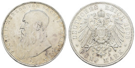 Silbermünzen des Kaiserreichs Sachsen-Meiningen
 5 Mark, 1908, Georg II., kl. Rf., berieben, Kratzer, f. vz. J. 153b