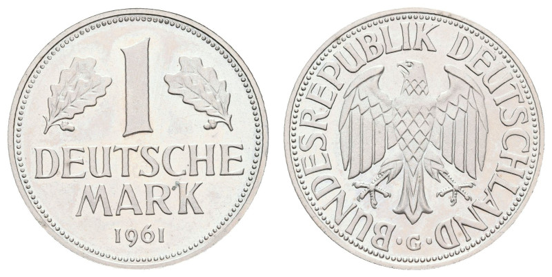 Bundesrepublik Deutschland
 1 Mark, 1961, G, PP. J. 385. Auflage nur 70 Stück!