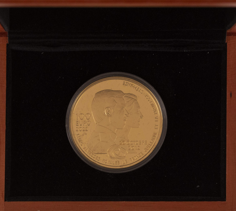 Europa und Übersee Luxemburg
 100 Euro, Gold, 2022, 10. Hochzeitstag des Erbgro...