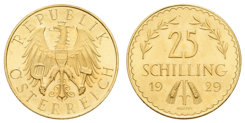 Europa und Übersee Österreich 1. Republik 1918-1938
 25 Schilling, Gold, 1929, ...