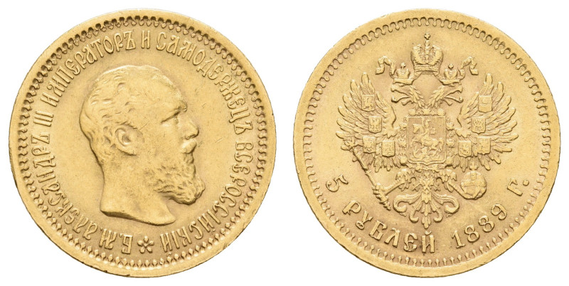 Europa und Übersee Russland Kaiserreich bis 1917
 5 Rubel, Gold, 1889, Alexande...